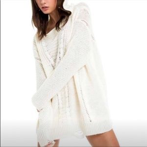 Wildfox soft cream hooded sweater, size medium